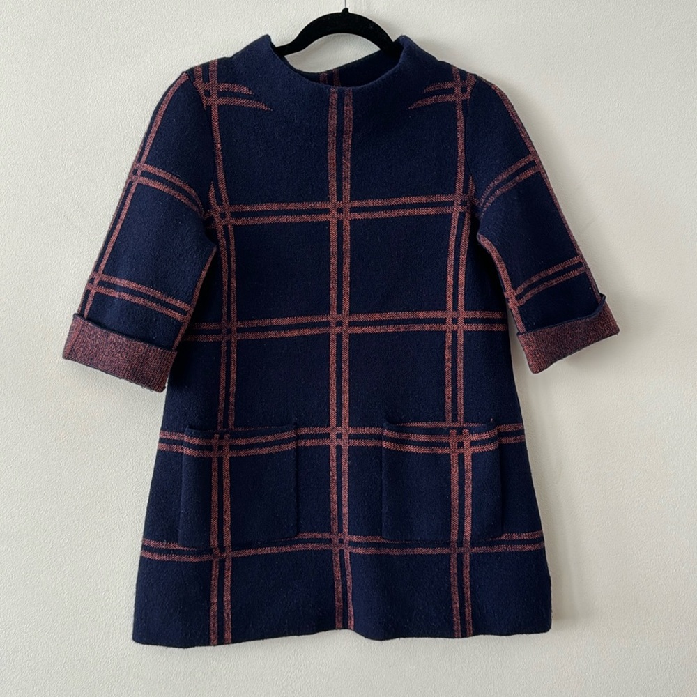 Anthropologie Moth windowpane plaid tunic/sweater size Medium